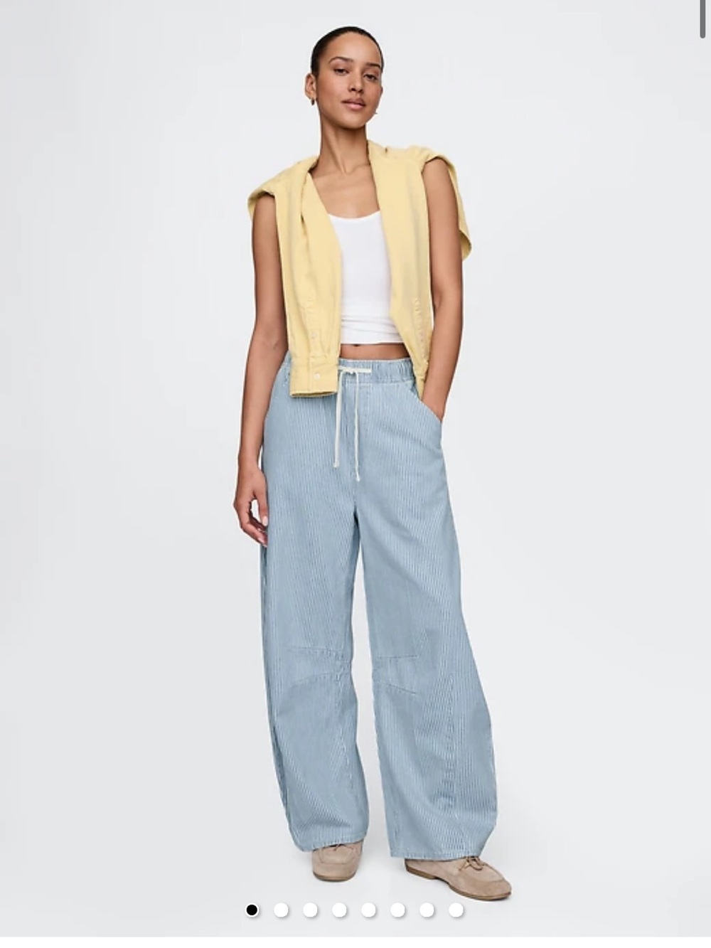Mid Rise UltraSoft Denim Stripe Easy Horseshoe Jeans GAP